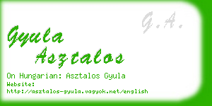 gyula asztalos business card